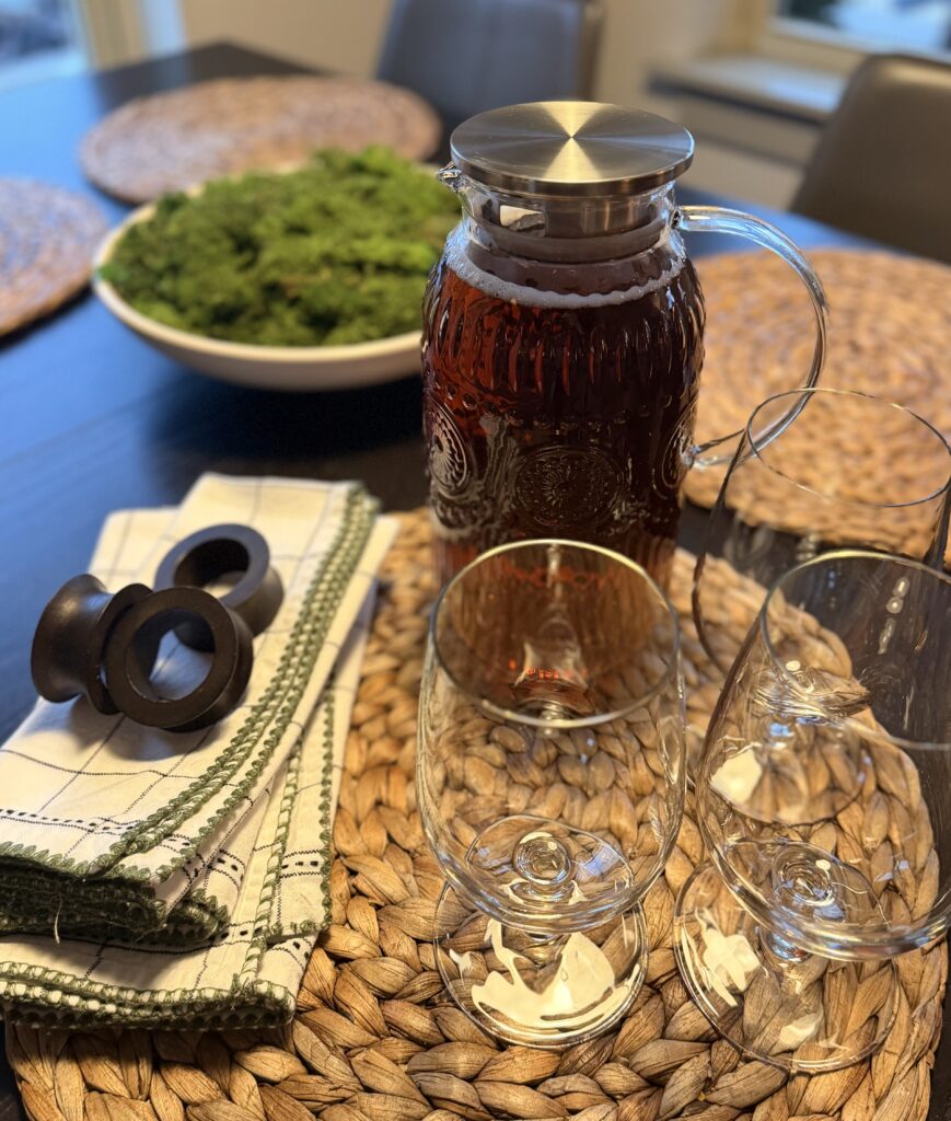 setting the table for dinner