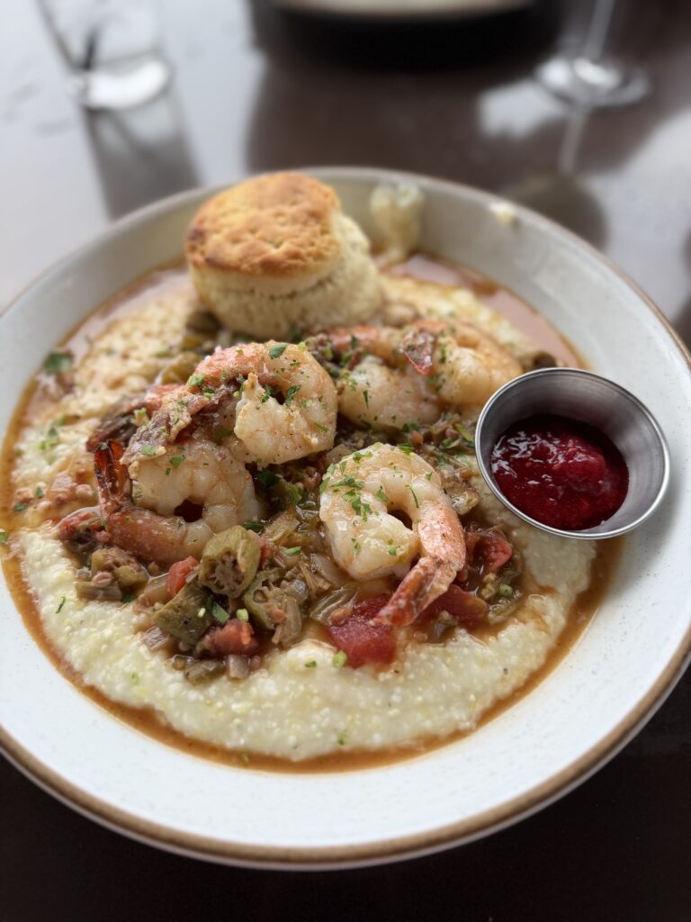 shrimp and grits becomes becomes a momentary stillness